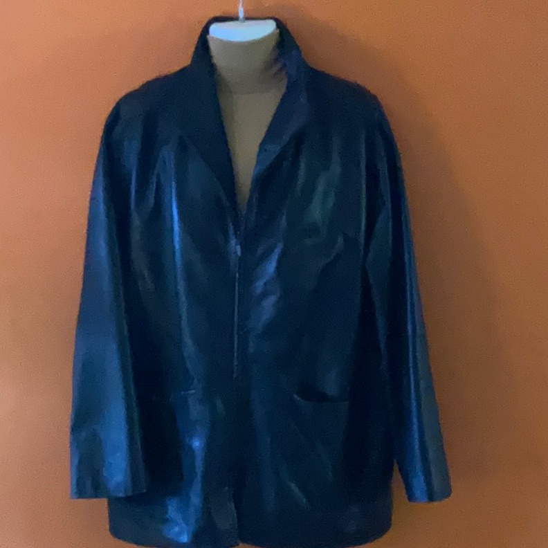 Adolfo Black Leather Jacket Sz Xl